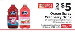 ShopRite Ocean Spray Cranberry Drink offer