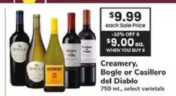 Safeway Creamery, Bogle or Casillero del Diablo offer