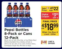 ShopRite Pepsi Bottles 8-Pack or Cans 12-Pack offer