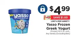 ShopRite Yasso Frozen Greek Yogurt offer