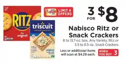 ShopRite Nabisco Ritz or Snack Crackers offer