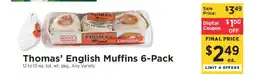 ShopRite Thomas' English Muffins 6-Pack offer