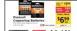 ShopRite Duracell Coppertop Batteries offer