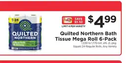ShopRite Quilted Northern Bath Tissue Mega Roll 6-Pack offer