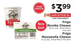 ShopRite Frigo Ricotta Cheese offer