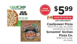 ShopRite Caulipower Pizza / Screamin’ Sicilian Pizza Co offer