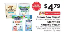 ShopRite Brown Cow Yogurt / Stonyfield Organic Yogurt offer