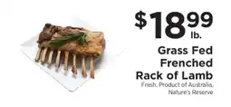 ShopRite Grass Fed Frenched Rack of Lamb offer