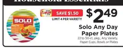 ShopRite Solo Any Day Paper Plates offer