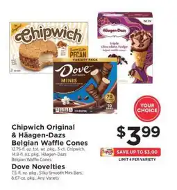 ShopRite Chipwich Original & Häagen-Dazs Belgian Waffle Cones offer