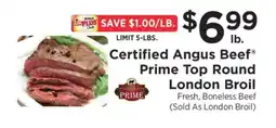 ShopRite Certified Angus Beef Prime Top Round London Broil offer