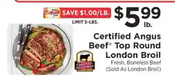 ShopRite Certified Angus Beef Top Round London Broil offer