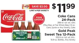 ShopRite Coke Cans 24-Pack / Gold Peak Sweet Tea 12-Pack offer