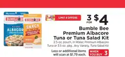 ShopRite Bumble Bee Premium Albacore Tuna or Tuna Salad Kit offer