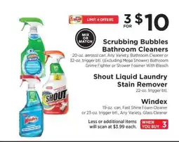ShopRite Scrubbing Bubbles Bathroom Cleaners, Shout Liquid Laundry Stain Remover, Windex offer