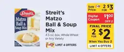 ShopRite Streit's Matzo Ball & Soup Mix offer