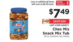 ShopRite Chex Mix Snack Mix Tub offer