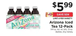 ShopRite Arizona Iced Tea 12-Pack offer