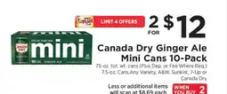 ShopRite Canada Dry Ginger Ale Mini Cans 10-Pack offer