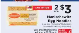 ShopRite Manischewitz Egg Noodles offer
