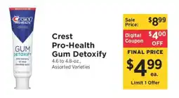 ShopRite Crest Pro Health Gum Detoxify offer