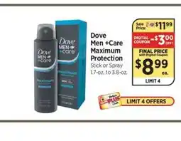 ShopRite Dove Men +Care Maximum Protection offer