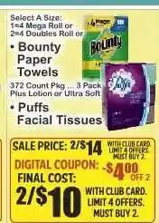 Key Food Bounty Paper Towels offer