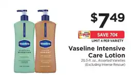 ShopRite Vaseline Intensive Care Lotion offer