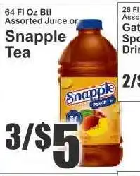 Key Food Snapple Tea offer