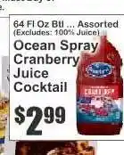 Key Food Ocean Spray Cranberry Juice Cocktail offer