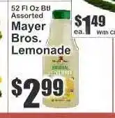 Key Food Mayer Bros. Lemonade offer