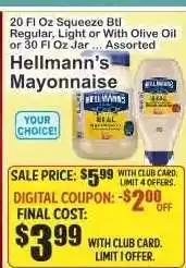 Key Food Hellmann's Mayonnaise offer