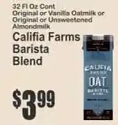 Key Food Califia Farms Barista Blend offer