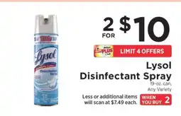 ShopRite Lysol Disinfectant Spray offer
