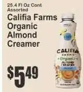 Key Food Califia Farms Organic Almond Creamer offer