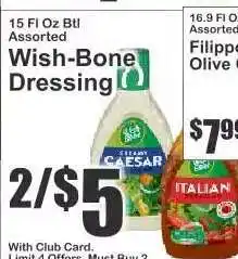 Key Food Wish-Bone Dressing offer