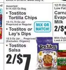 Key Food Tostitos Tortilla Chips offer