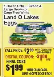 Key Food Land O Lakes Eggs offer