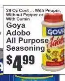 Key Food Goya Adobo All Purpose Seasoning offer
