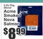 Key Food ACME Smoked Nova Salmon offer