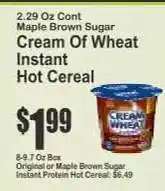 Key Food Cream Of Wheat Instant Hot Cereal offer