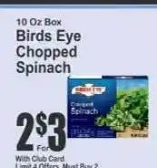 Key Food Birds Eye Chopped Spinach offer