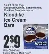 Key Food Klondike Ice Cream Bars offer