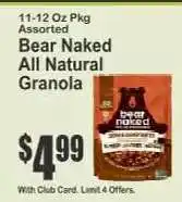 Key Food Bear Naked All Natural Granola offer