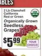 Key Food Organically Grown Seedless Grapes offer