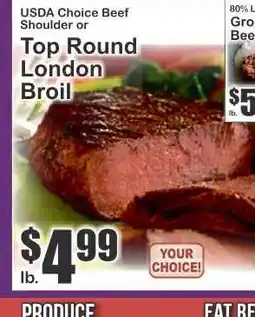 Key Food USDA Choice Beef Shoulder or Top Round London Broil offer