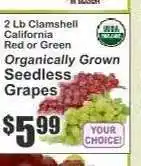 Key Food Organically Grown Seedless Grapes offer
