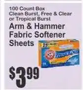 Key Food Arm & Hammer Fabric Softener Sheets offer