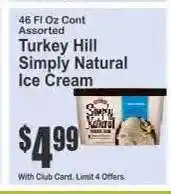 Key Food Turkey Hill Simply Natural Ice Cream offer