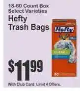 Key Food Hefty Trash Bags offer